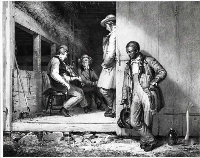 Framed Print : Music'S Power; Lithograph; Men Standing Framed Print : Music'S Power; Lithograph; Men Standing