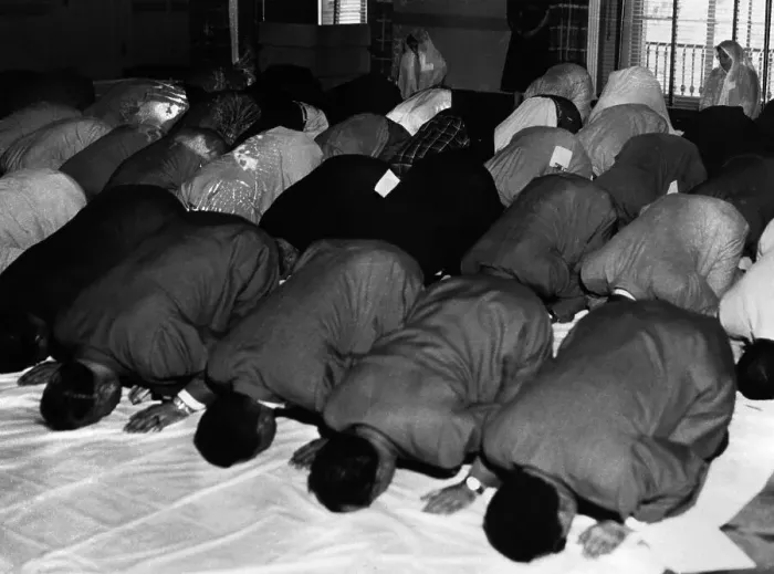 Framed Print : Muslims Kneeling and Bent in Prayer Framed Print : Muslims Kneeling and Bent in Prayer
