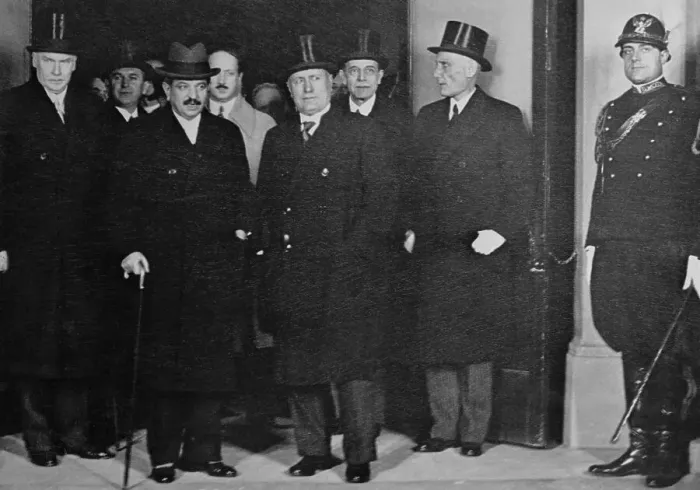 Framed Print : Mussolini and Laval Agreeing on the Franco-Italian Pact