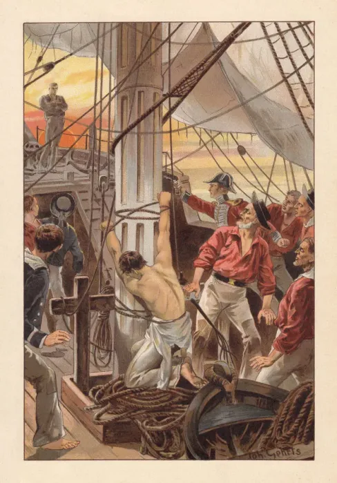 Framed Print : Mutiny on a British ship, c. 1830, lithograph, published c. 1895 Framed Print : Mutiny on a British ship, c. 1830, lithograph, published c. 1895