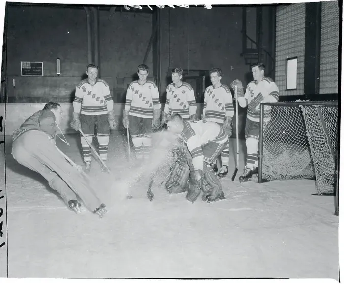 Framed Print : Muzz Patrick Spraying Ice Into a Goalie's Face Framed Print : Muzz Patrick Spraying Ice Into a Goalie's Face