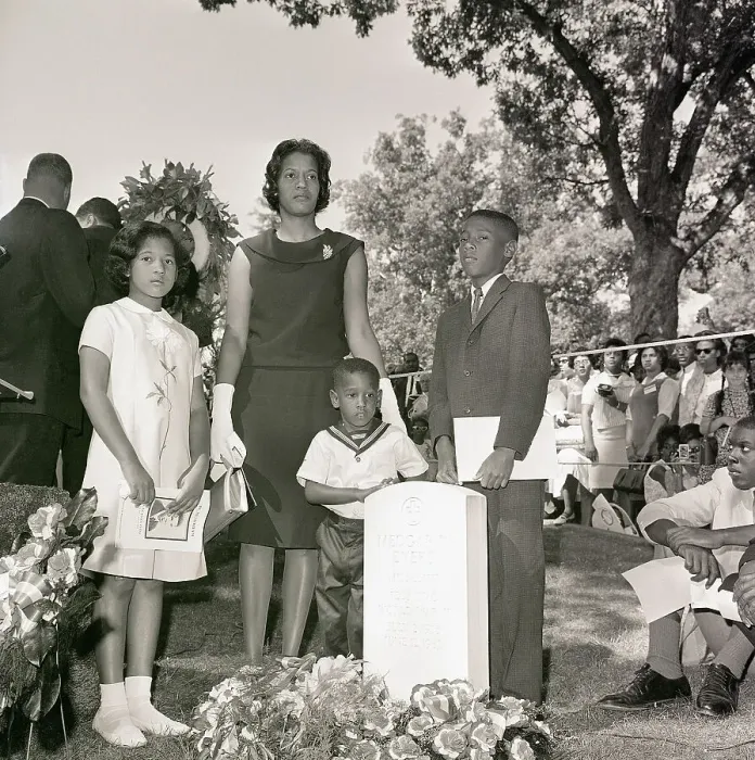 Framed Print : Myrlie Evers with Children at Funeral Framed Print : Myrlie Evers with Children at Funeral