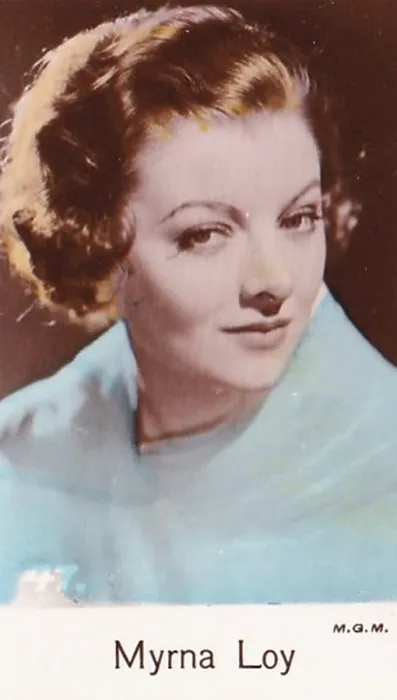 Framed Print : Myrna Loy, Film Stars series, collectible C T Bridgewater cigarette card, 1935 Framed Print : Myrna Loy, Film Stars series, collectible C T Bridgewater cigarette card, 1935