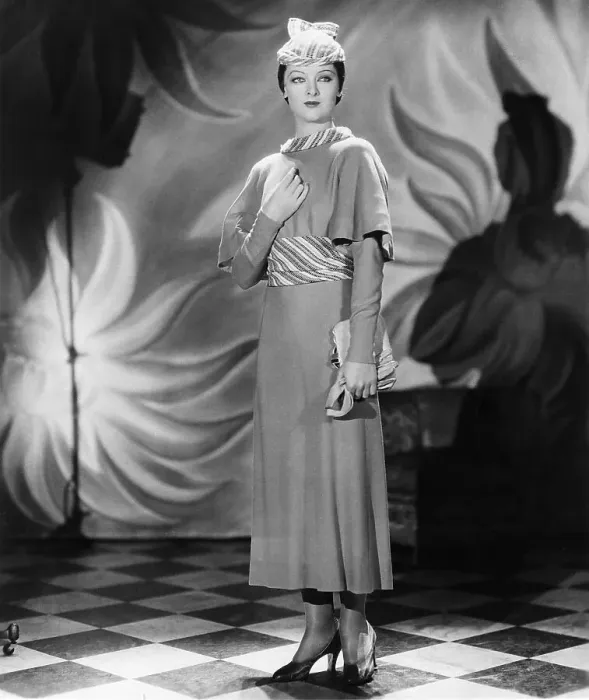 Framed Print : Myrna Loy Wearing Designer Dress and Matching Hat