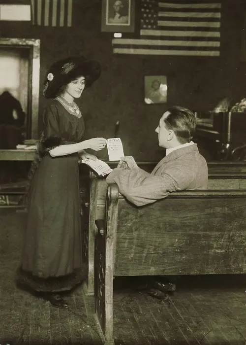 Framed Print : Myrtle Falkenstein Distributing Suffragette Circulars Framed Print : Myrtle Falkenstein Distributing Suffragette Circulars