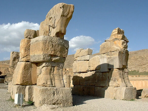 Mysterious ancient stone horses gate of Persepolis - Iran