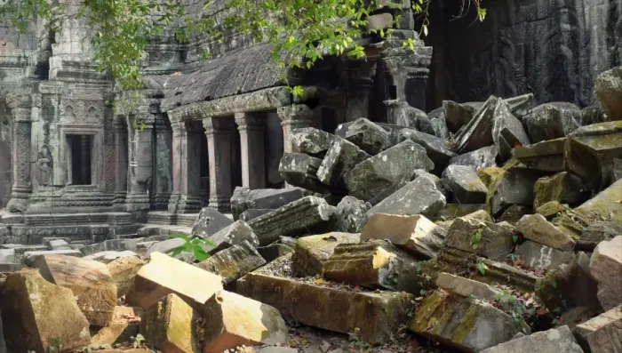 Framed Print : Mysterious ancient stone ruins - Ta Prohm, Cambodia