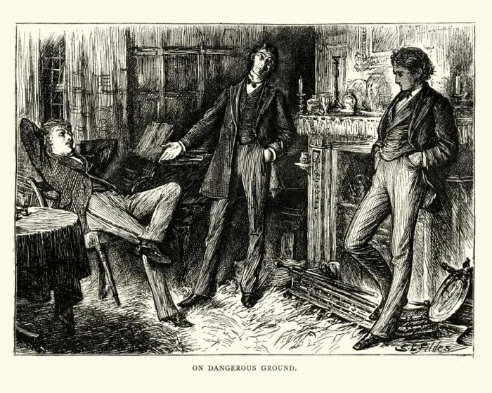 Framed Print : The Mystery of Edwin Drood, On dangerous ground