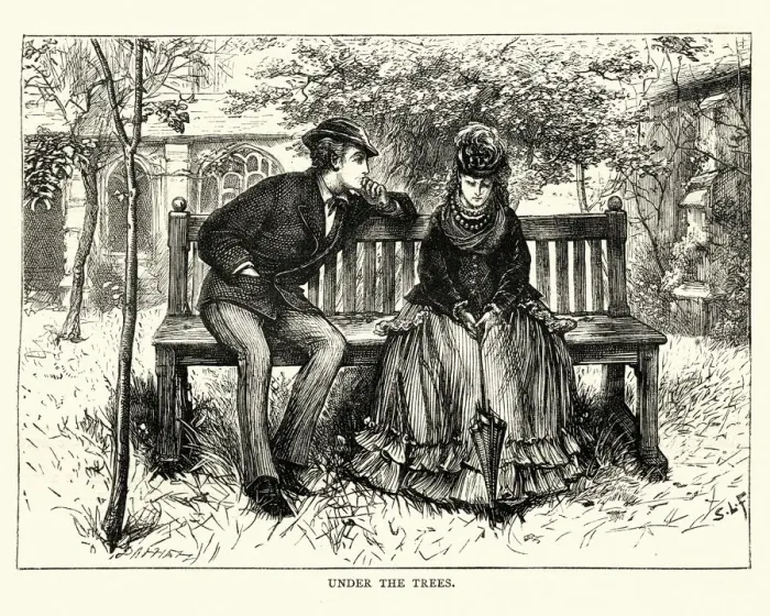 Framed Print : The Mystery of Edwin Drood, Under the trees Framed Print : The Mystery of Edwin Drood, Under the trees