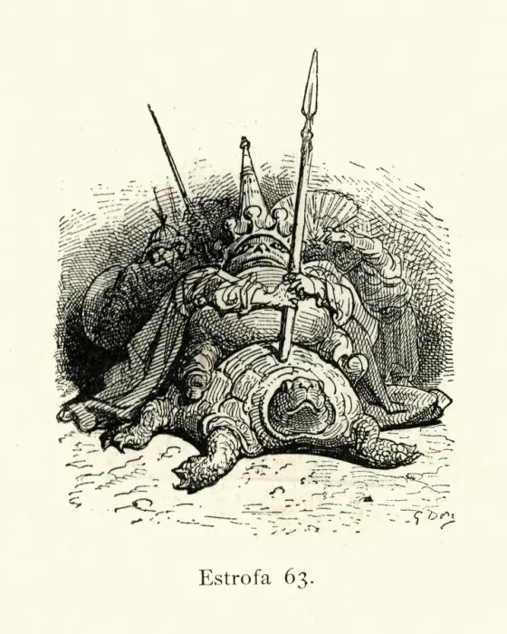 Framed Print : Mythical toad goblin warrior monster riding tortoise Framed Print : Mythical toad goblin warrior monster riding tortoise