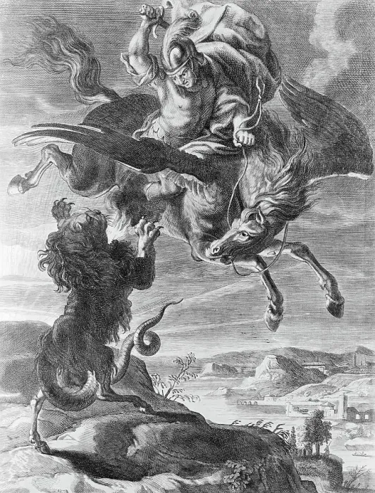 Framed Print : Mythologial Creatures Fighting Framed Print : Mythologial Creatures Fighting