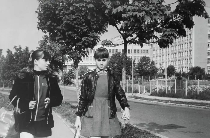 Framed Print : Nadia Comaneci and Friend Walking on Street Framed Print : Nadia Comaneci and Friend Walking on Street