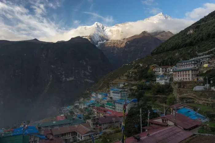 Framed Print : Namche Bazaar in the morning Framed Print : Namche Bazaar in the morning