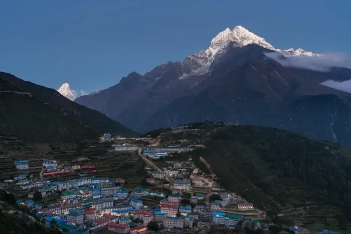 Framed Print : Namche Bazaar village in the night Framed Print : Namche Bazaar village in the night