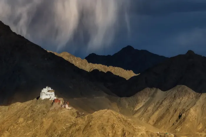 Framed Print : Namgyal Tsemo Monastery in the raining day Framed Print : Namgyal Tsemo Monastery in the raining day