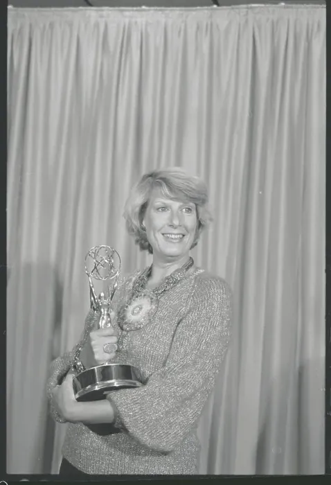 Framed Print : Nancy Marchand Holding Emmy Award Framed Print : Nancy Marchand Holding Emmy Award