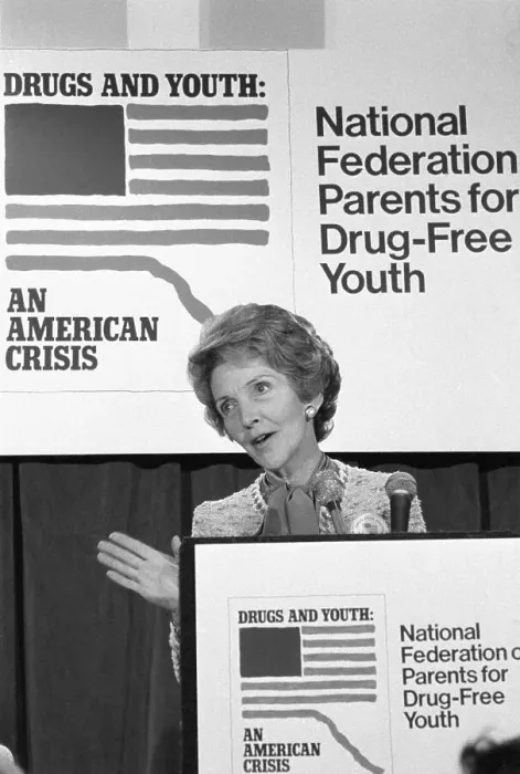 Framed Print : Nancy Reagan Addressing Conference on Drugs Framed Print : Nancy Reagan Addressing Conference on Drugs