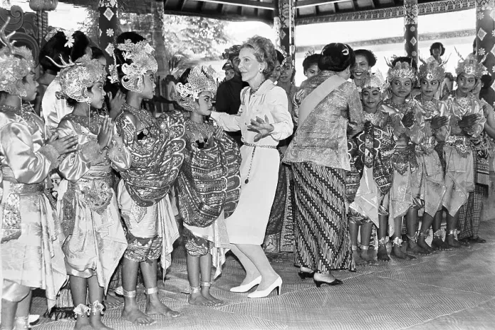 Framed Print : Nancy Reagan Attempts Dancing