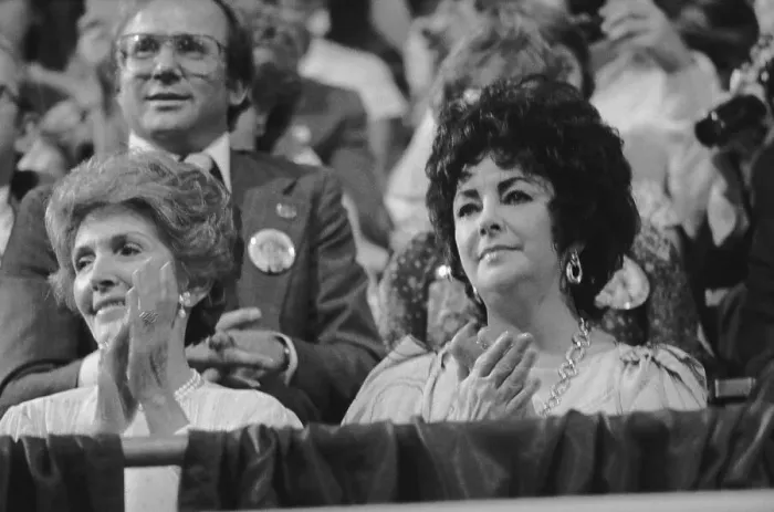 Framed Print : Nancy Reagan with Elizabeth Taylor Framed Print : Nancy Reagan with Elizabeth Taylor