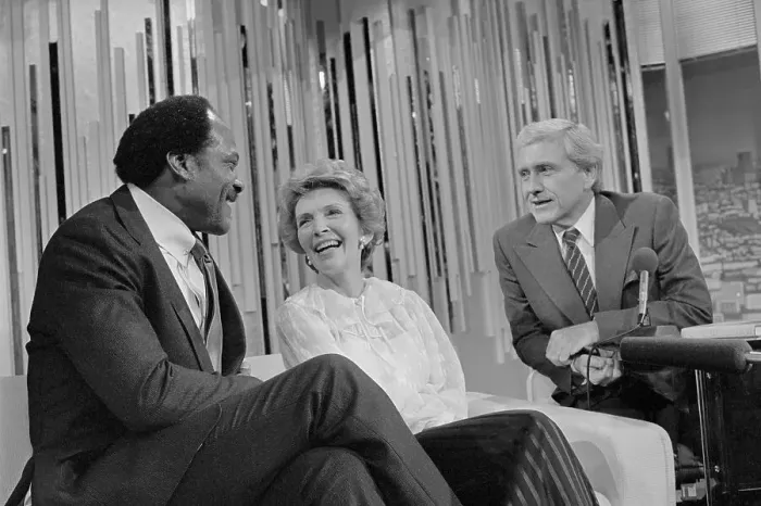 Framed Print : Nancy Reagan on Merve Griffin Show