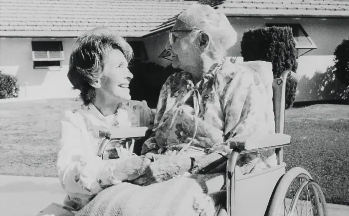 Framed Print : Nancy Reagan and Mother on Residential Lawn Framed Print : Nancy Reagan and Mother on Residential Lawn