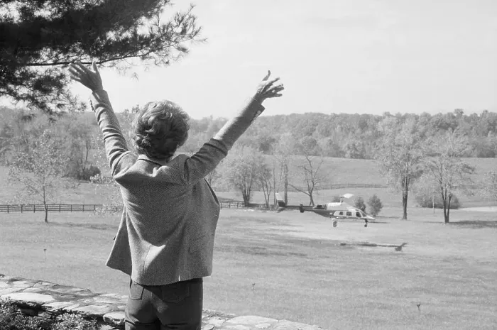 Framed Print : Nancy Reagan Raising Her Arms Framed Print : Nancy Reagan Raising Her Arms
