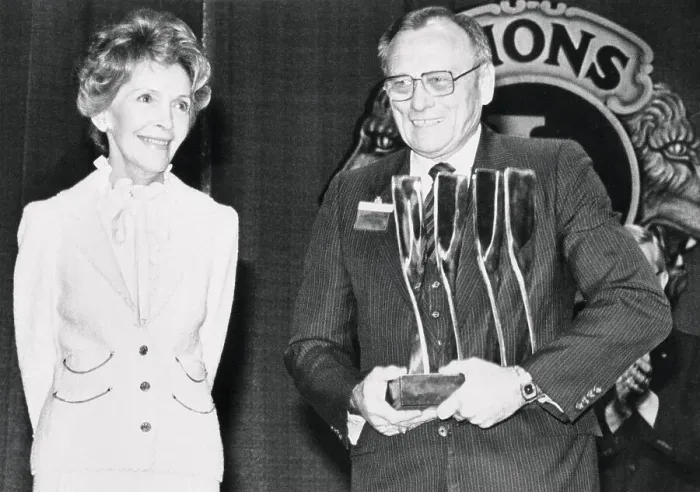 Framed Print : Nancy Reagan Receiving Award Framed Print : Nancy Reagan Receiving Award