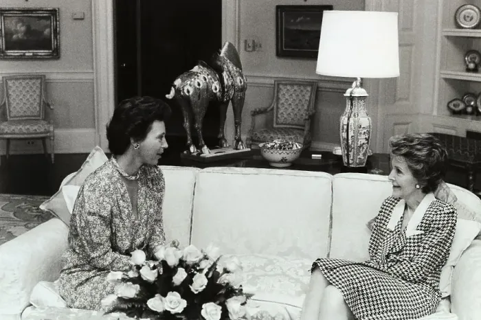 Framed Print : Nancy Reagan (Right) and Princess Benedikte