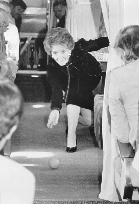 Framed Print : Nancy Reagan Rolling an Orange Down Airplane Isle Framed Print : Nancy Reagan Rolling an Orange Down Airplane Isle