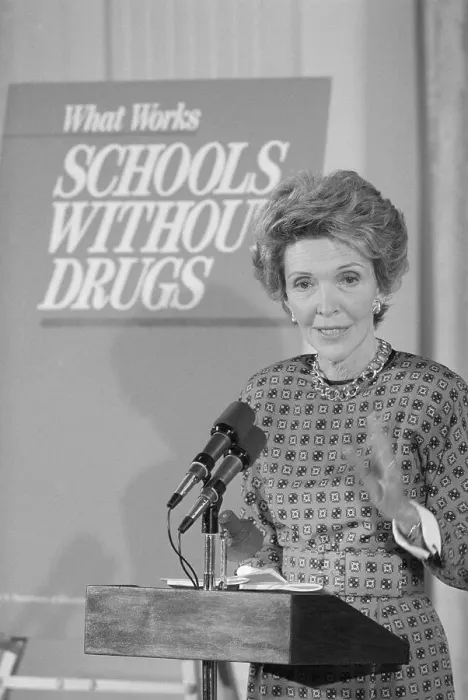 Framed Print : Nancy Reagan Speaking Against Drugs Framed Print : Nancy Reagan Speaking Against Drugs
