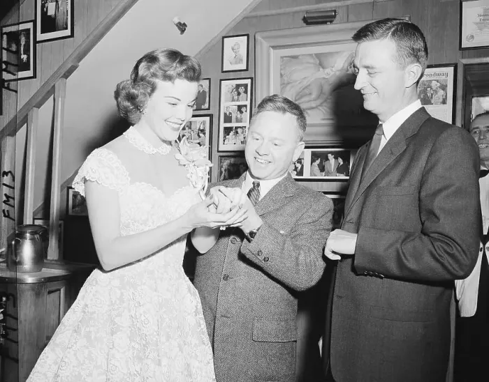 Framed Print : Nanette Fabray Showing Her Wedding Ring