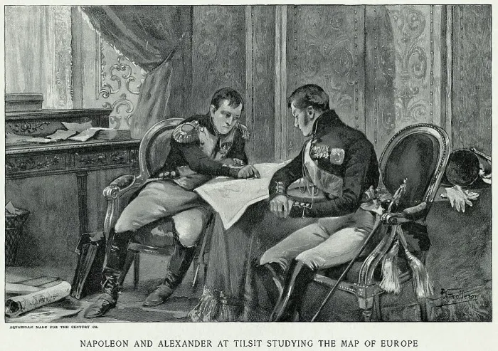 Framed Print : Napoleon And Alexander Look At Map Framed Print : Napoleon And Alexander Look At Map