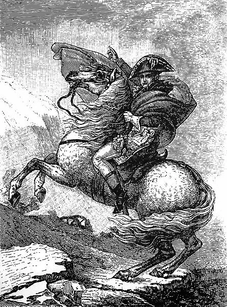 Napoleon Bonaparte riding a horse