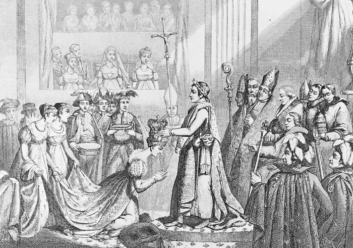 Framed Print : Napoleon Crowning Josephine