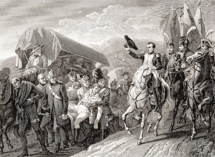 Framed Print : Napoleon Honoring The Courageous Wounded Framed Print : Napoleon Honoring The Courageous Wounded
