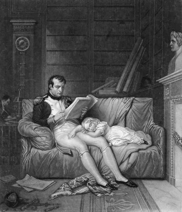 Framed Print : Napoleon and Son Relaxing
