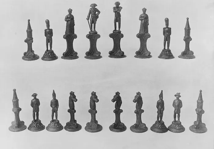 Framed Print : Napoleon's Chess Statuettes