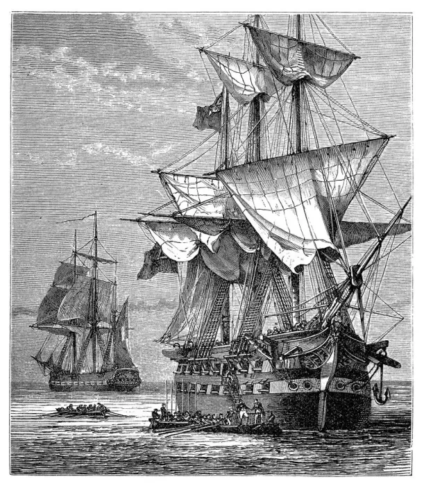 Framed Print : Napoleons embarkation on the Northumberland
