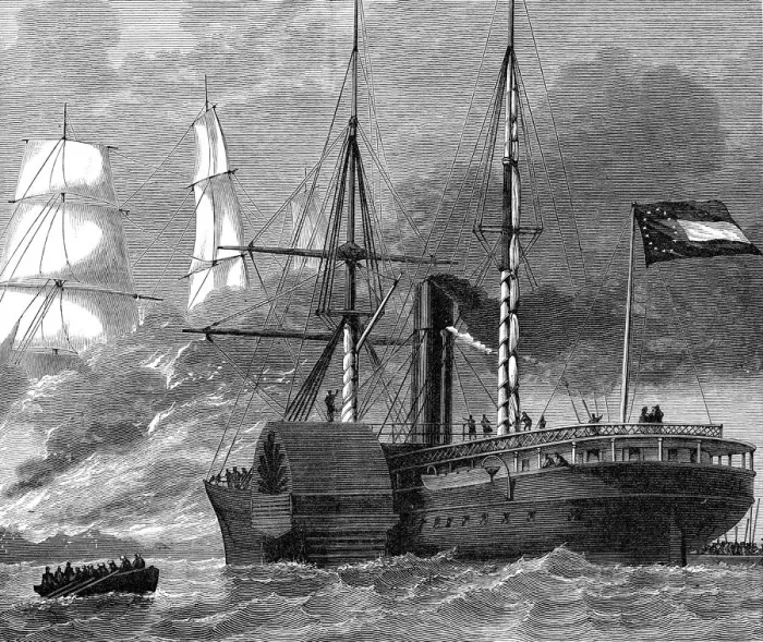 Framed Print : Nashville destroying a federal merchantman Framed Print : Nashville destroying a federal merchantman