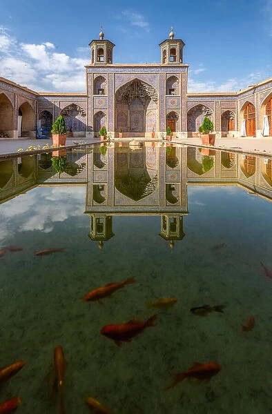 Nasir Al-Mulk Mosque with the reflection, Shiraz, Iran