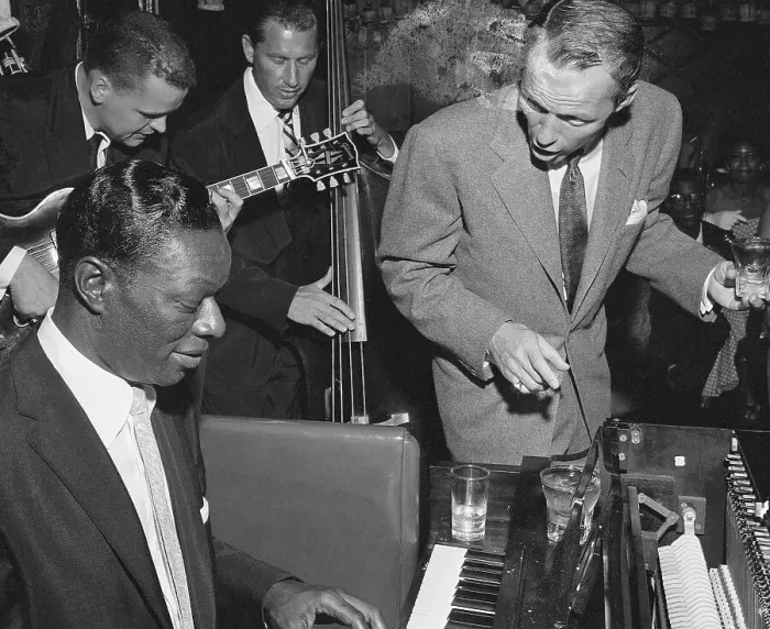 Framed Print : Nat King Cole Playing with Frank Sinatra Framed Print : Nat King Cole Playing with Frank Sinatra
