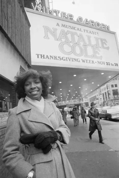 Framed Print : Natalie Cole Standing by Marquee Framed Print : Natalie Cole Standing by Marquee