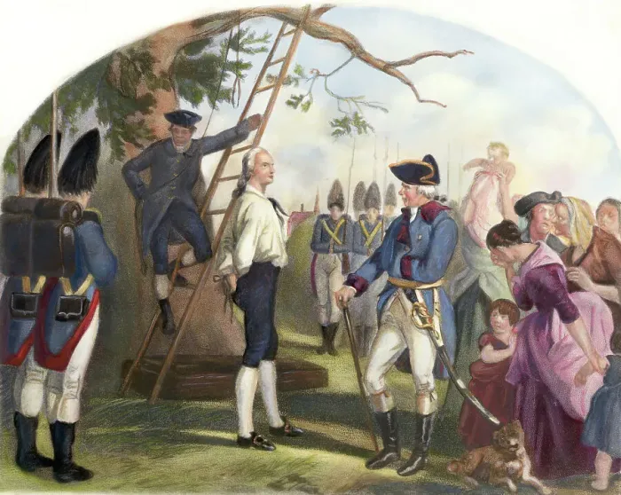 Framed Print : Nathan Hale Led to His Execution Illustration