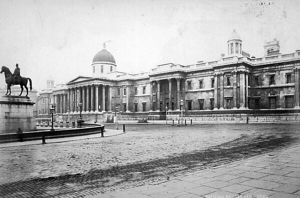 National Gallery. The National Gallery on Trafalgar Square, London, circa 1860