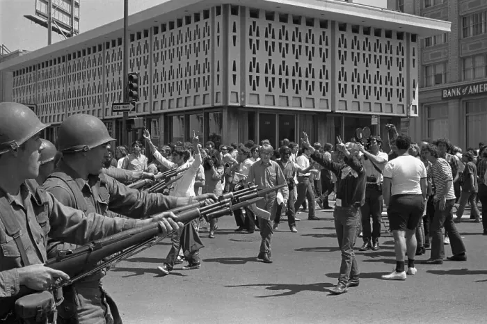 Framed Print : National Guard Confronting Demonstrators Framed Print : National Guard Confronting Demonstrators