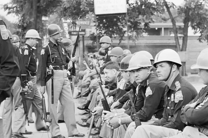 Framed Print : National Guard Troops After Quelling Protest Framed Print : National Guard Troops After Quelling Protest