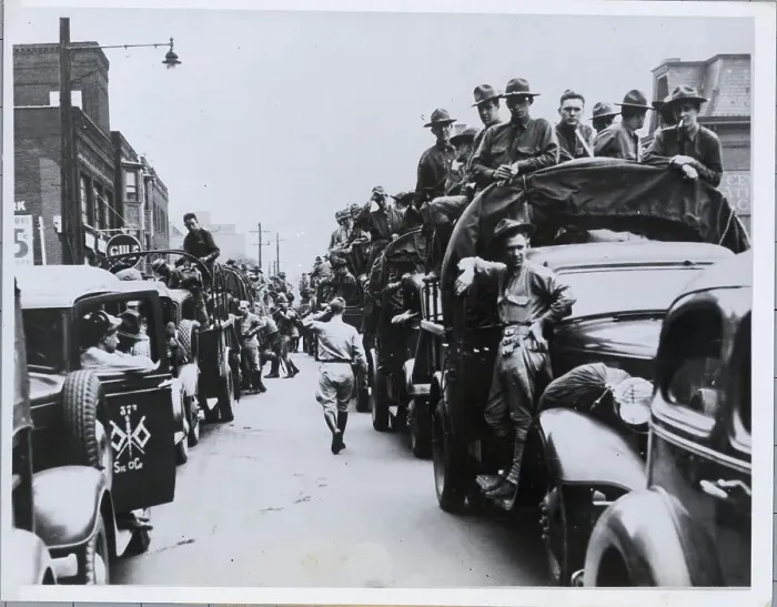Framed Print : National Guard Troops Wait in Trucks Framed Print : National Guard Troops Wait in Trucks