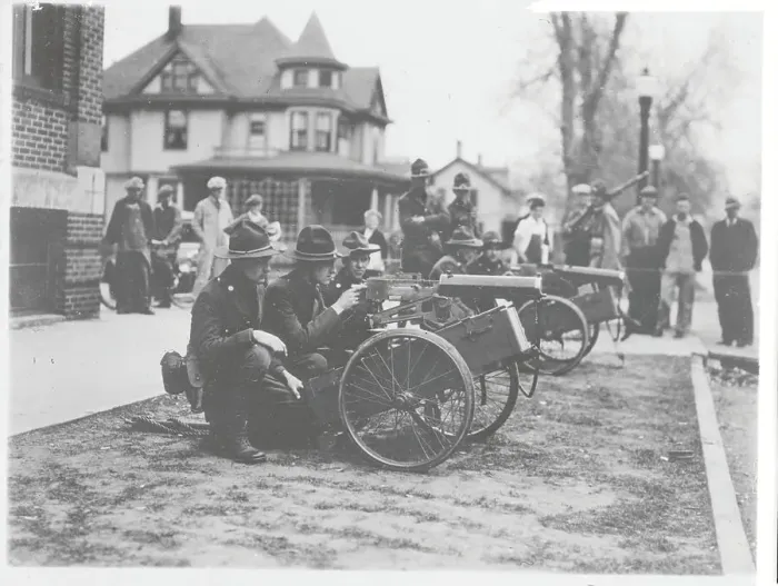 Framed Print : National Guard Using Machine Guns Framed Print : National Guard Using Machine Guns