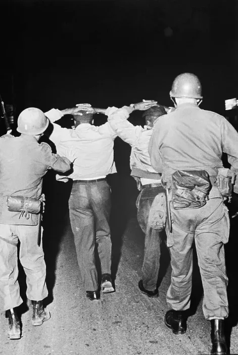 Framed Print : National Guardsmen Hustle Looters Framed Print : National Guardsmen Hustle Looters