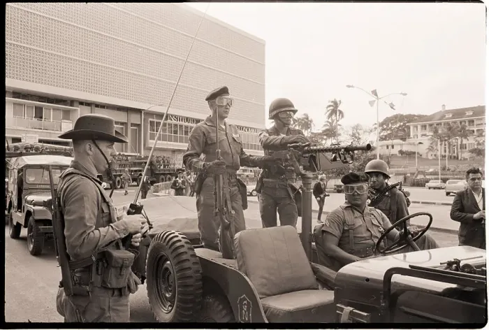 Framed Print : National Guardsmen in Jeep Framed Print : National Guardsmen in Jeep